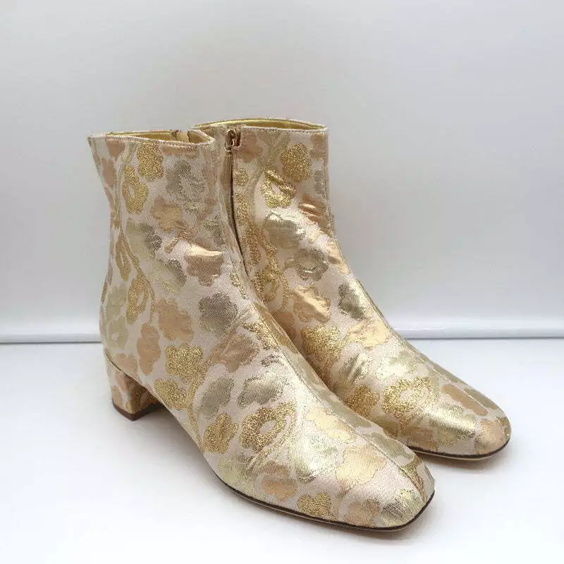 Gold kitten shop heel booties