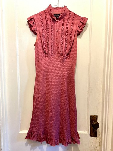 Silk Pink Slip Ruffle Dress 