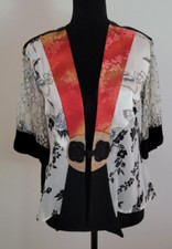 Spencer Alexis Kimono Topper Floral  Crane Lace  Silk Sz PL Pre-owned