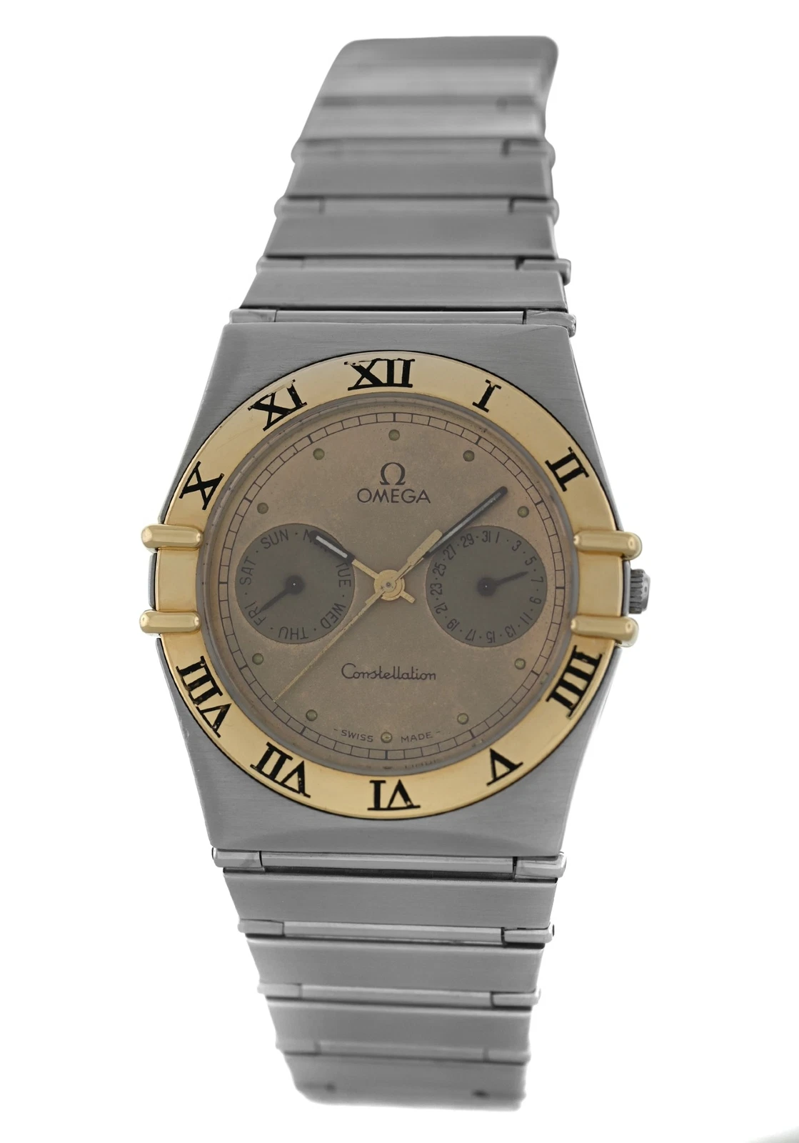 Omega — Omega Constellation 396.1069 Men's Unisex Day Date 18K Gold Steel Quartz Watch