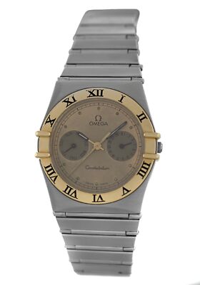 Omega Constellation 396.1069 Men's Unisex Day Date 18K Gold Steel Quartz Watch