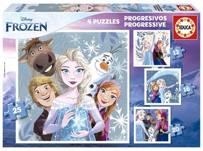 Educa Frozen Progressive Puzzle - 12, 16, 20, 25 Teile - Alter 3+