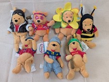 Vintage Winnie the Pooh Plush Bean Bag Toys Dressed as various characters