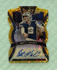 2019 Panini Select - Signatures Brett Maher #SP-BM Gold Prizm /10 (AU)