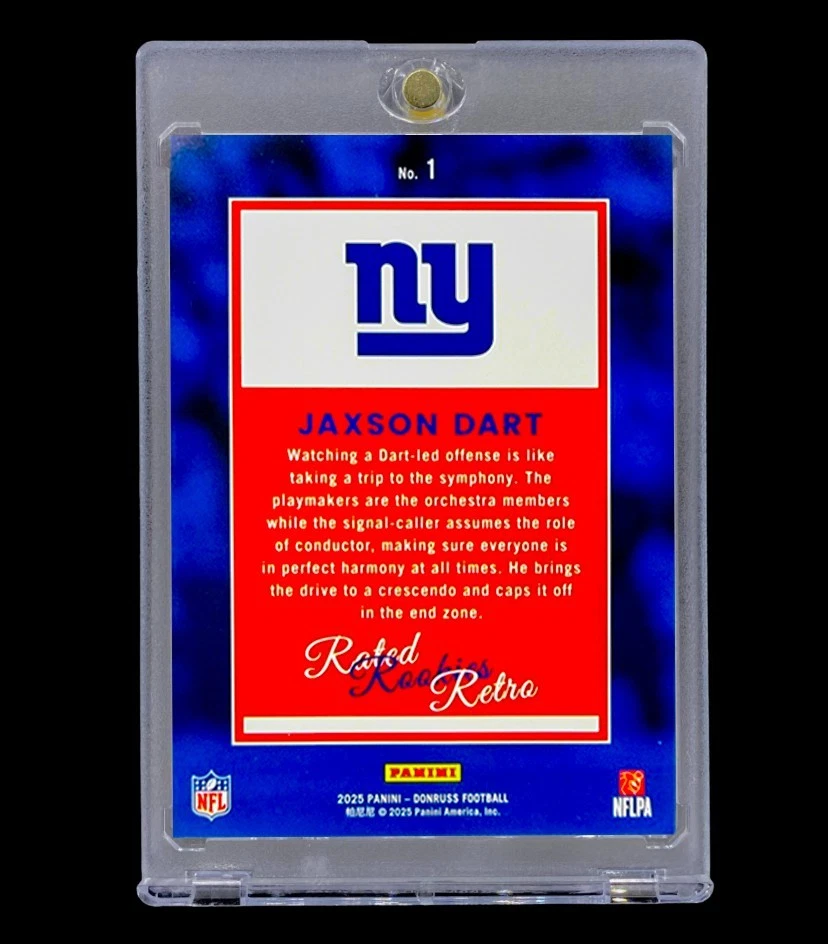 JAXSON DART ROOKIE BLUE SHOCK REFRACTOR SP RC Panini 2025 Non Auto - GIANTS - Image 4 of 4