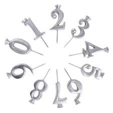 Number Candle Holders Reusable Alloy 0-9 Number Candlesticks Cake Topper
