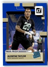 2022 Donruss #373 Alontae Taylor Blue Press Proof