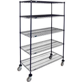 Nexel 5 Shelf Truck Nexelon 54''''W x 14''''D x 60''''H Polyurethane Swivel Casters
