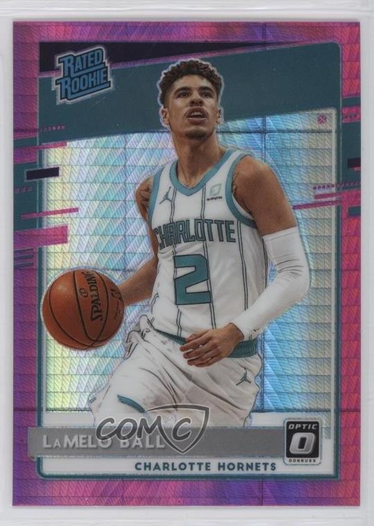 2020-21 Panini Donruss Optic Rated Rookie Hyper Pink Prizm LaMelo Ball #153 oh4