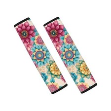 Boho Floral Car Seat Belt Cover For Women Girls - Soft Comfortable Boho Floral