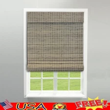 Cordless Bamboo Window Shades Light Filtering Semi Privacy Ideal Kids Safe New