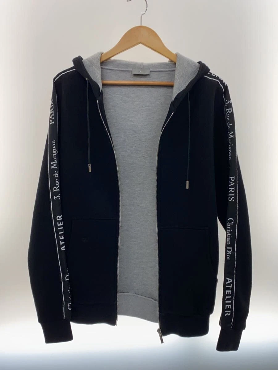 Dior HOMME Felpa con Cappuccio Zip 18AW APE Ricamo S Rayon Nero Tinta Unita 863J204B0413 Usata