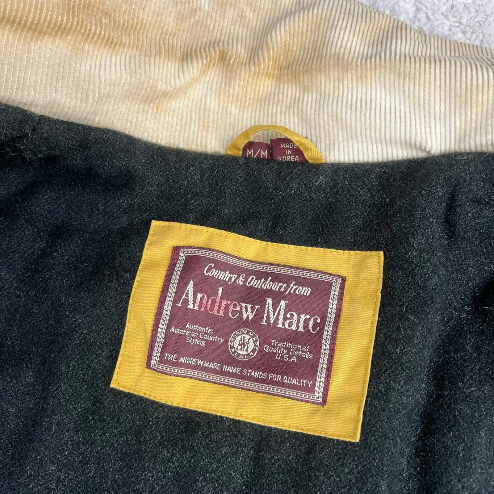 Andrew Marc Country & Outdoor Yellow Fireman Clasp Coat jacket Size Medium Men's image 10