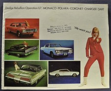 1967 Dodge Brochure Charger Coronet Dart Monaco Polara Wagon Original 67