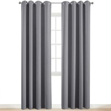 Room Darkening Gray Blackout Curtains, Light 52"W x 84"L Pack of 2 Grey
