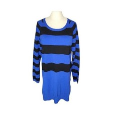 Lolë Striped Color Block Recycled Material Scoop Sweater Dress Tunic Medium