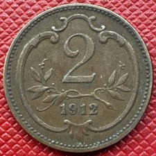 Austria, Empire 1912 Bronze 2 Heller. Franz Joseph I. KM# 2801