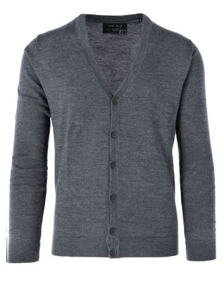 Marvelis Herren Cardigan Casual Fit einfarbig Anthrazit