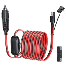 Cigarette Lighter Charger Cable, 16AWG 12V Cigarette Lighter Plug to SAE Quic...
