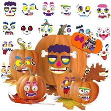 64 Pack Halloween Pumpkin Decorating Stickers, Make Pumpkin Face style 1