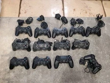 PS2 PS3 dualshock 2 controller Black lot Of 13 Sony Playstation 2 & 3 UNTESTED