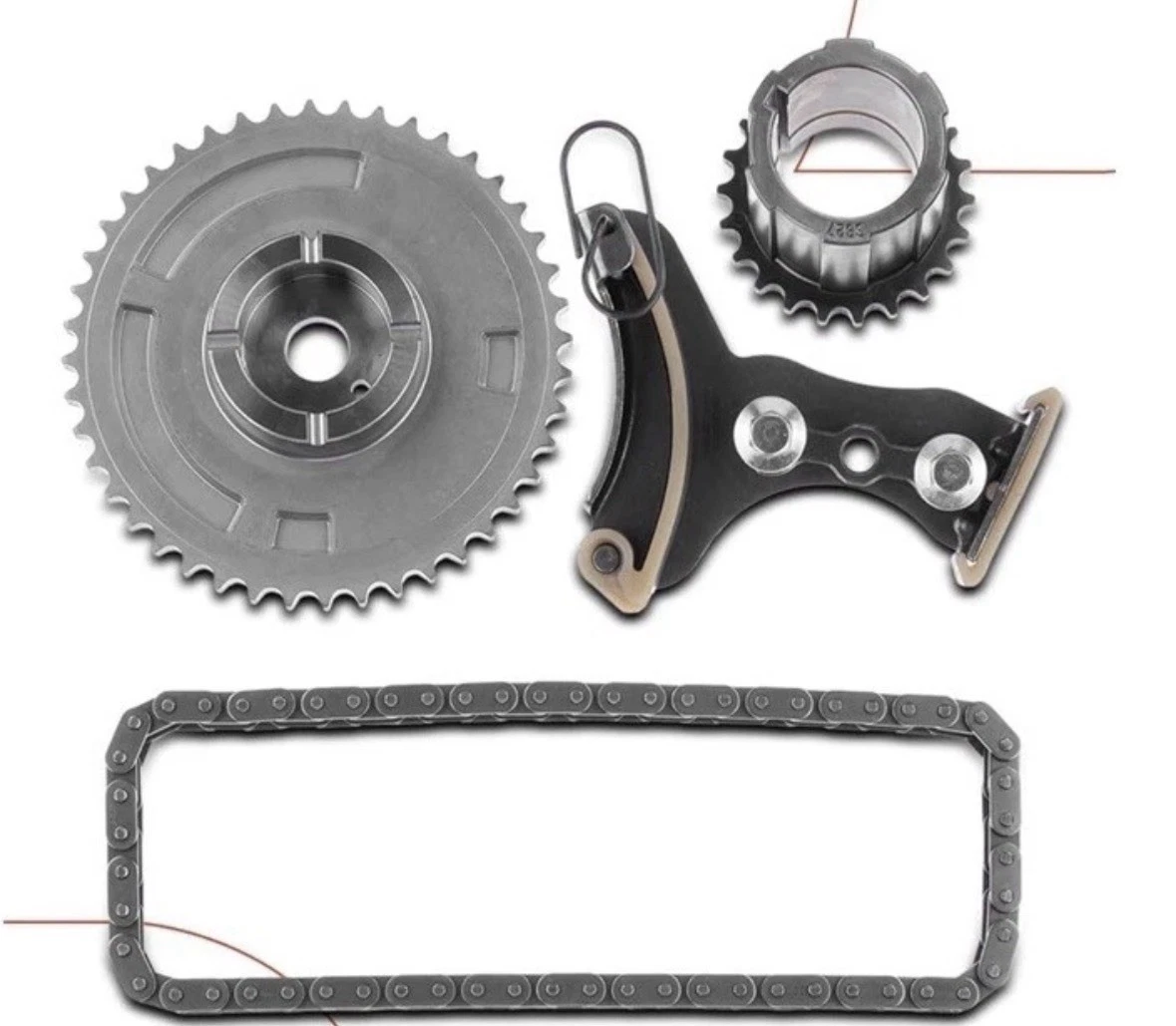 Engine Timing Chain Kit W/ Tensioner for Chevy GMC 4.3 4.8 5.3 6.0 6.2L photo 2