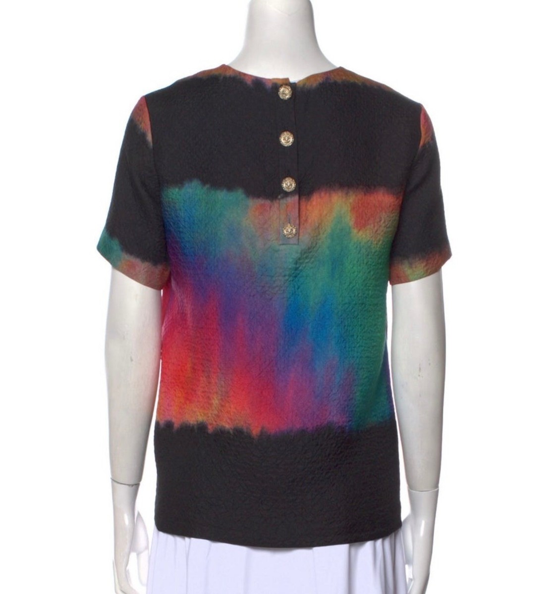 Mint Chanel 2020 2021 Black Rainbow Tie-dye T-Shirt 34 36 2 4 Top