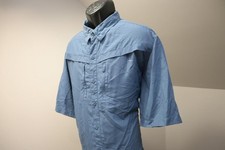 Habit Vented Fishing Shirt Blue Short Sleeve Camping Outdoors Mens Size XL