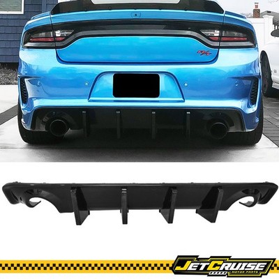 Fits 20-23 Dodge Charger Widebody IKON Style Gloss Black Rear Bumper Diffuser PP
