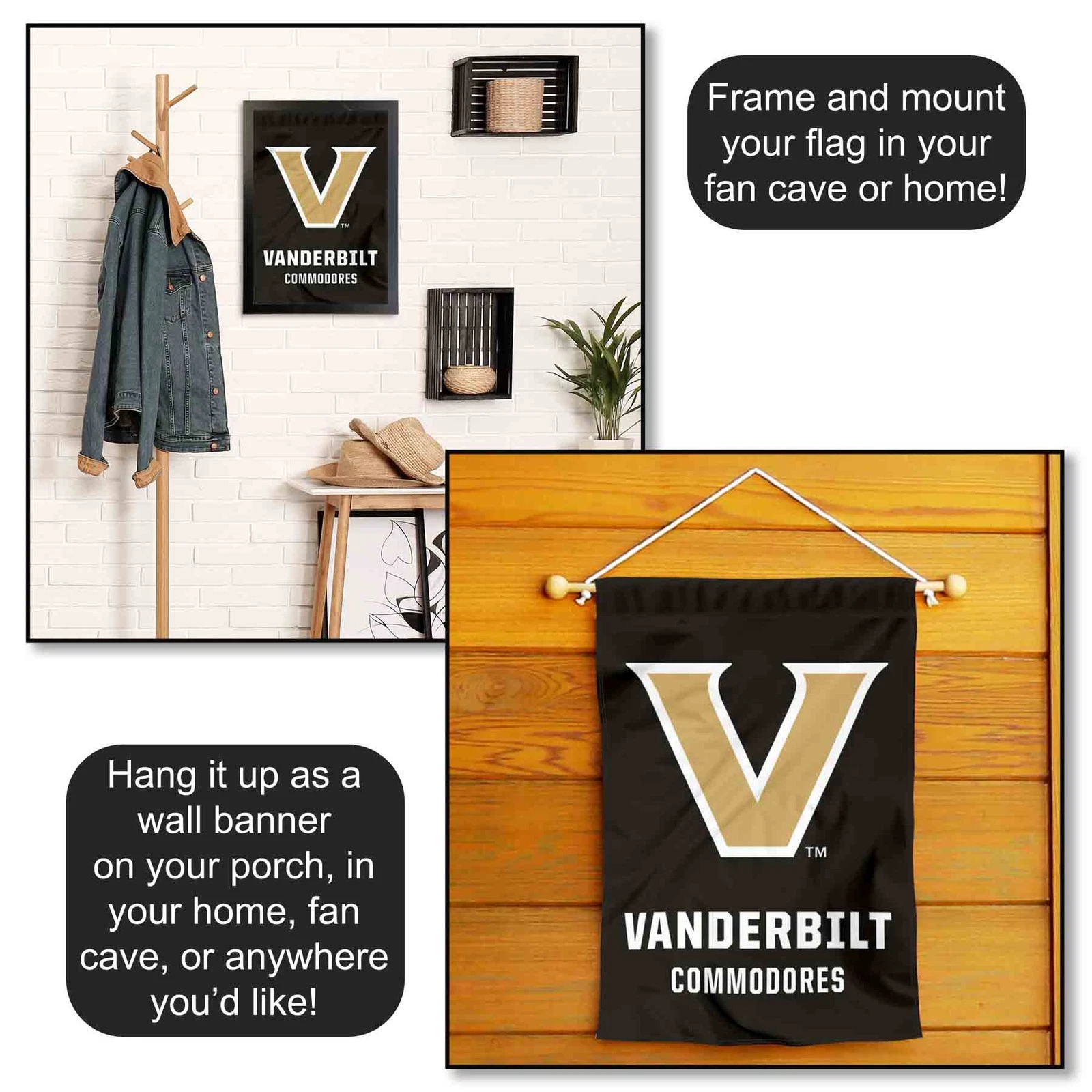 Vanderbilt Commodores Wordmark Garden Flag and Yard Banner