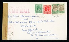 ST. KITTS 1942 scarce crown octagonal handstamp / Censor &lsquo;6895&rsquo; (CA3177)