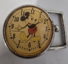 Vintage Walt Disney Mickey Mouse Pyramid Belt Co. 32" Belt Buckle