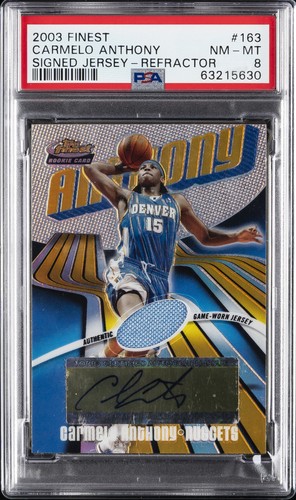 Carmelo Anthony [Signed Jersey Refractor] #163 2003 Finest card
