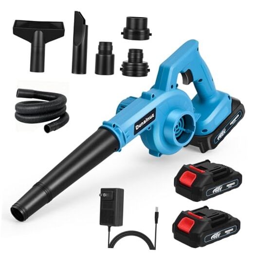Cordless With 2 X 24v 2.0ah Battery And Charger, 150cfm 130mph Blue