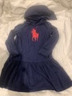 Girls Ralph Lauren Long Sleeve Dress Navy Blue With Hood Size 3/3t — photo 1