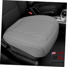 1 Pack Leather Front Car Seat Bottom Cover Gray gray-1pcs