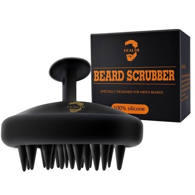 Beard Brush for Men, Silicone Beard Scrubber, Deep Cleans, Hair & Beard Exfol...