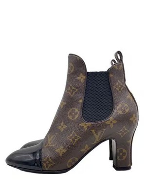 LOUIS VUITTON/Boots/35.5/BRW/Leather