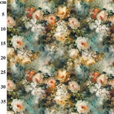 100% Baumwolle Popeline Stoff Vintage Blumen Blumen Meterware 44'' breit Meterware