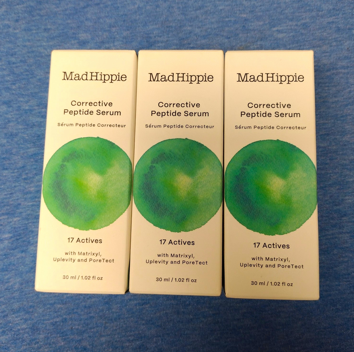3X - Mad Hippie Corrective Peptide Hydrating Face Serum Moisturizer 1.02oz