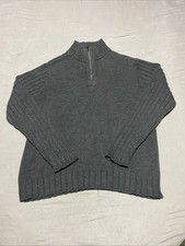 Vtg Ralph Lauren Polo Jeans Co. Sweater Mens Large 1/4 Zip Chunky Ribbed Y2K
