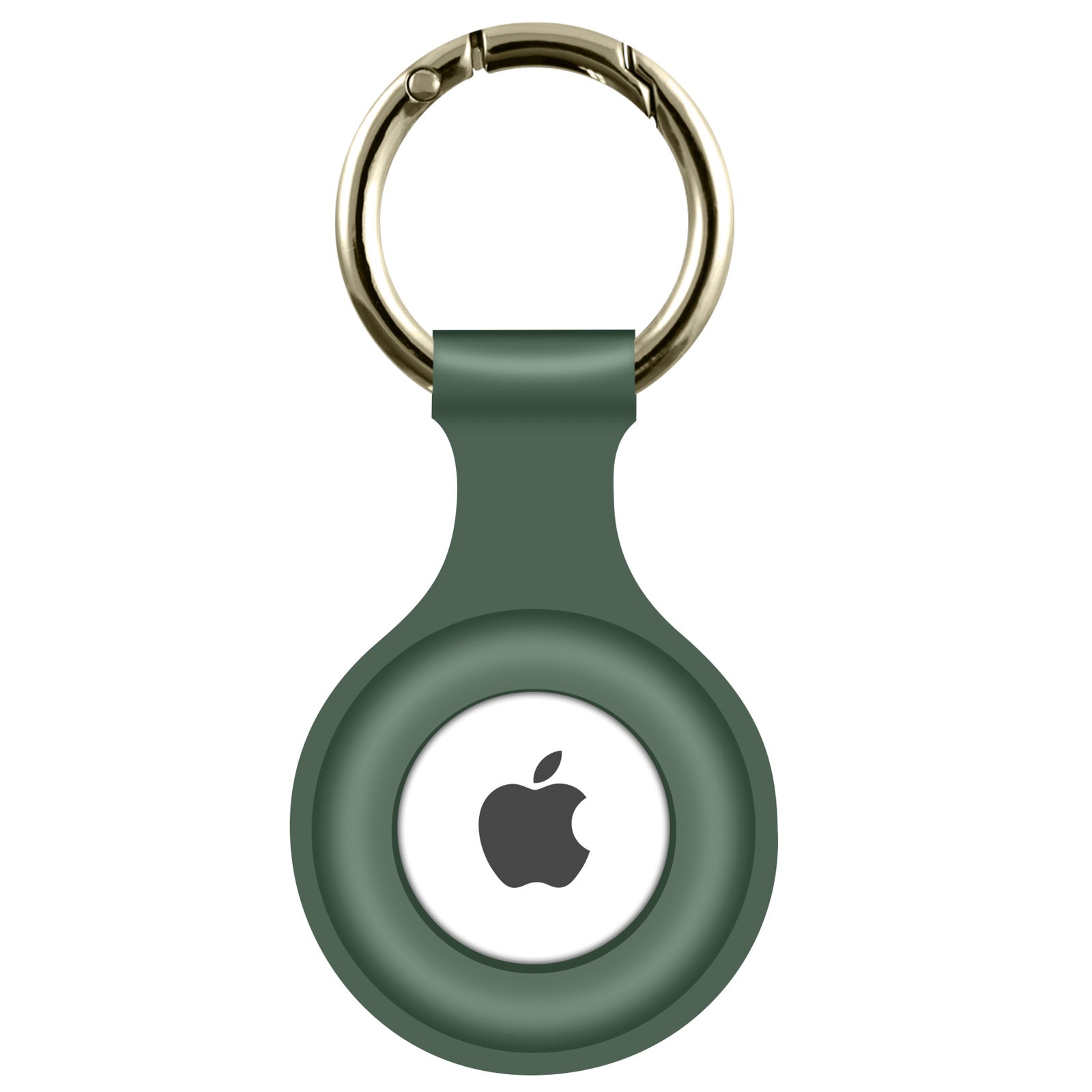 Mousqueton anneau antichoc pour AirTag en gel silicone vert de 35 mm