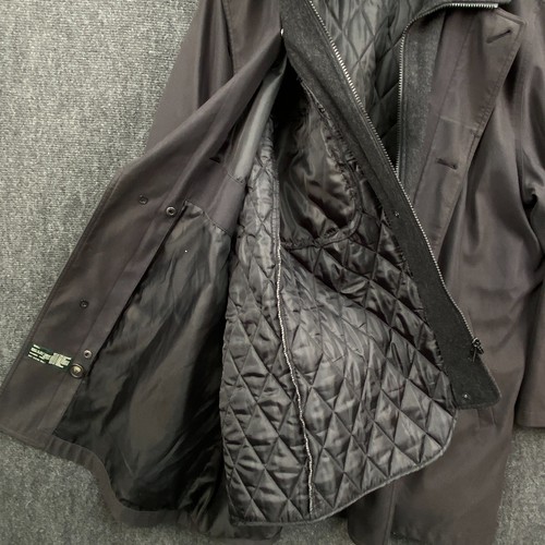 Lauren Ralph Lauren Mens Size 42R Full Zip Trench Jacket Black Quilted Lined - Picture 6 of 18