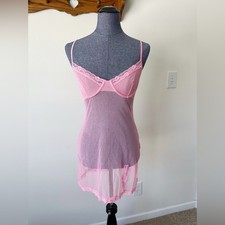Victoria's Secret Vintage Y2K Pink Underwire Mesh Chemise Size 36C Small