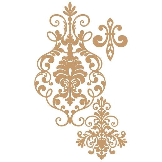 Prima Marketing Laser Cut Chipboard - Elegant Damansk 3pcs