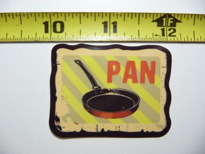 FRYING PAN SMALL STICKER DECAL FUN FUNNY KITCHEN ILLUSTRATIONS FOOD
