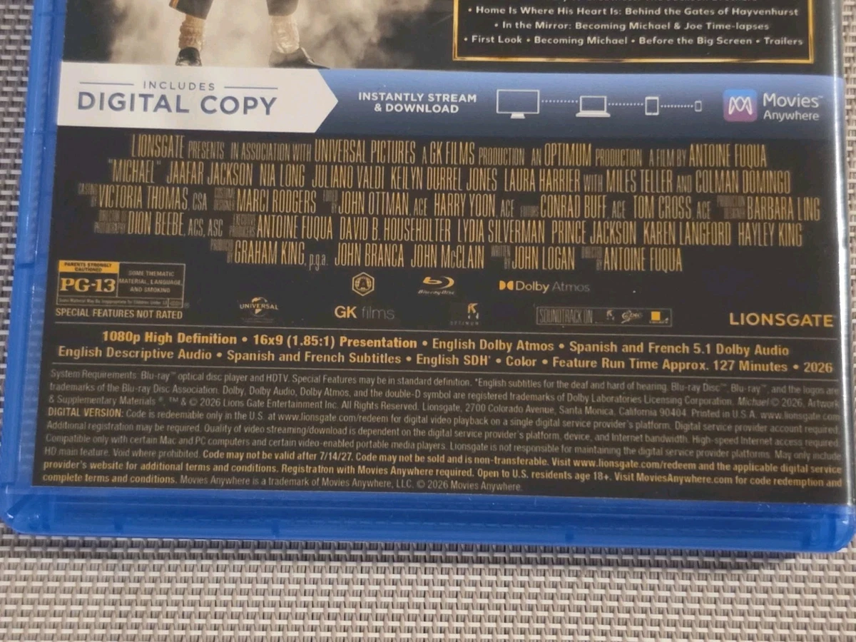 Michael blu ray movie (2026) Jafar Jackson Miles Teller