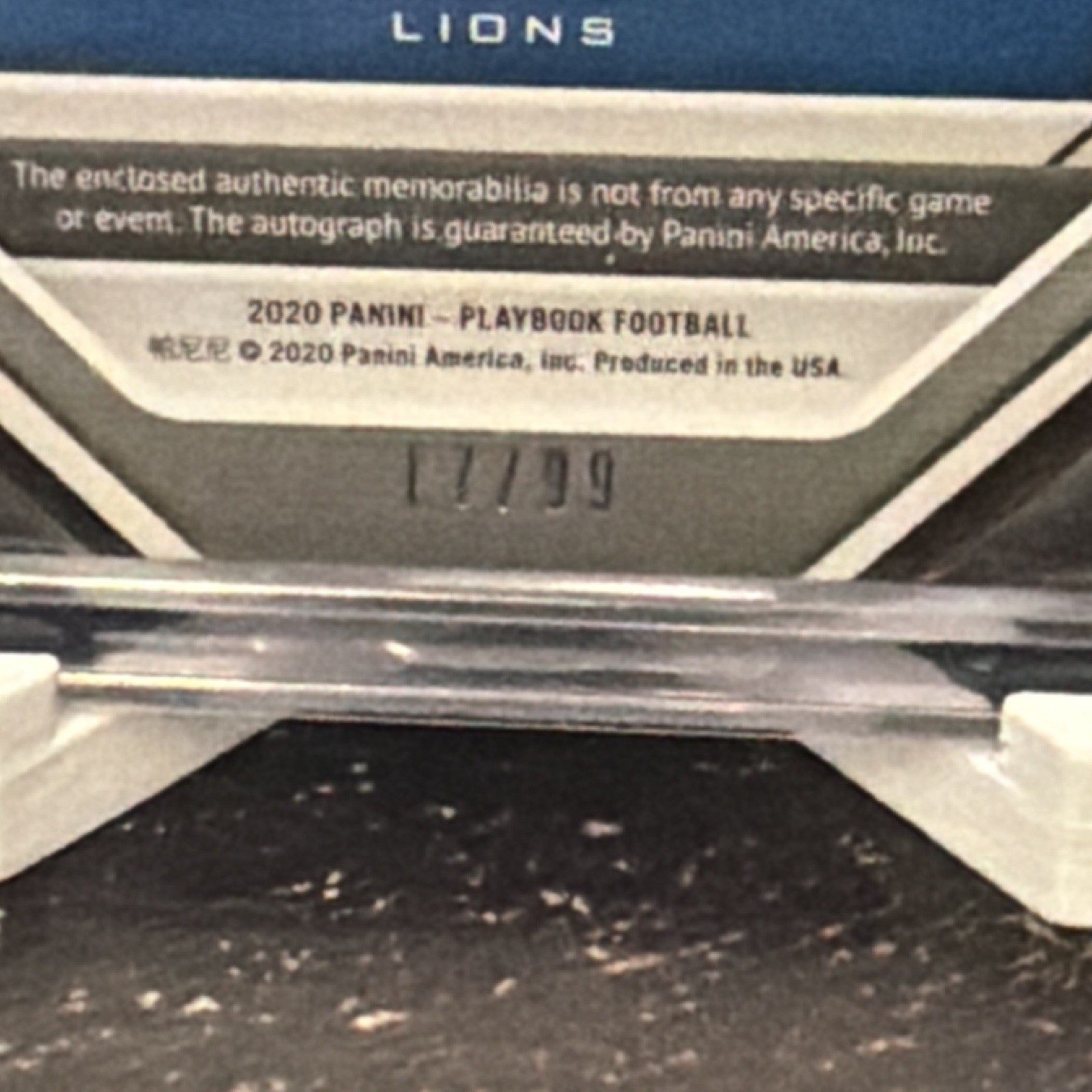 2020 Playbook D'Andre Swift RPA Booklet RC Patch Auto /99 #209 Detroit Lions view 3