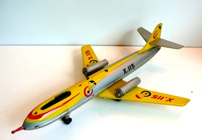 JOUSTRA   AVION FUSÉE  X.115   TÔLE LITHOGRAPHIÉE  ANNÉES 50   Lg 40 cm - Photo 1/4