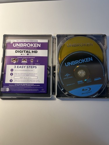Unbroken Steelbook Blu Ray DVD No Digital - Picture 2 of 4